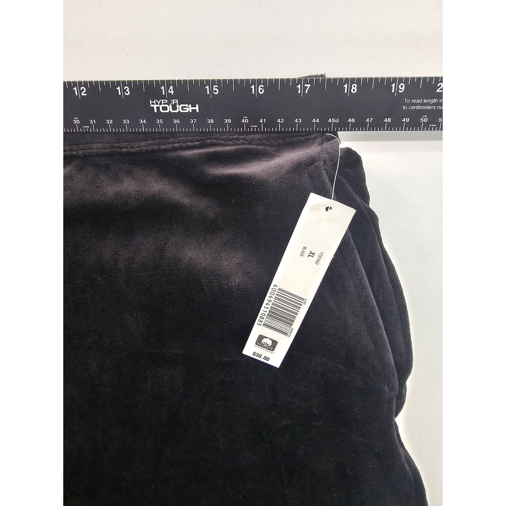 NEW Kim Rogers Women's Velour Pants XL Black Wide Leg Lounge Casual Soft Shiny - Picture 3 of 8